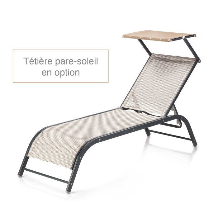 Transat aluminium avec têtière