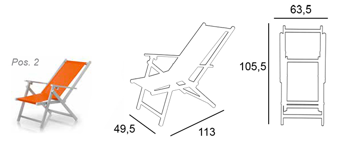 Taille chaise pliante aluminium Marinella Ramberti